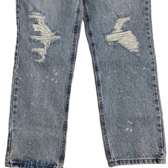 No Boundaries Womens Size 9 Jeans Button Fly Distressed Hi-Rise Straight Leg NEW - Picture 3 of 10